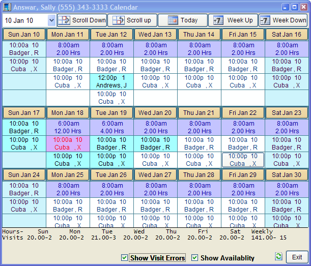 C-Views scheduling calendar screen