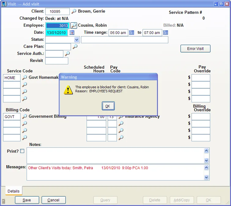 Track Blocked Employee